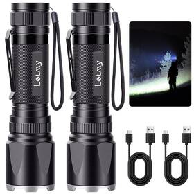 Letmy 606682509567 Rechargeable Flashlights High Lumens 2 Pack 2000 Super Bright L