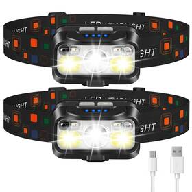 Lhknl 919305368873 Headlamp Rechargeable 1200 Lumen Super Bright Motion Sensor Head Lamp Flashl