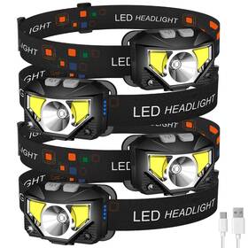 Lhknl 974528561630 Headlamp Flashlight4-pack 1200 Lumen Ultra-light Bright Led Rechargeable Head