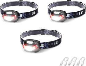 Lighting Ever 445025753730 Lepro Led Headlamp Rechargeable 3 Packs - Super Bright Head Lamp With 5 Modes Fo
