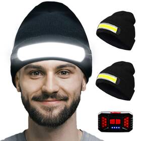 0112 Lightingtree Easymaxx 2pack Rechargeable Headlamp Beanie 1200lumens Led Hat With Wide