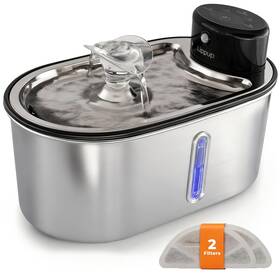 Lippup 198715433555 Wireless Cat Water Fountain Stainless Steel 108oz/3.2l Cordless Battery Ope