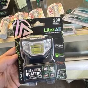 21111 Litezall The Quattro Led Headlamp 4 Modes 200 Lumens Adjustable Headstrap