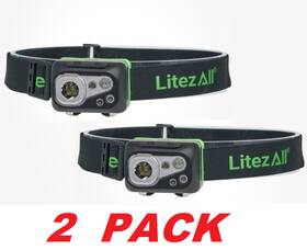 Ipx7 Litezall 811446024754 Rechargeable Headlamp Waterproof Tactical Led Headlight 2 Pack