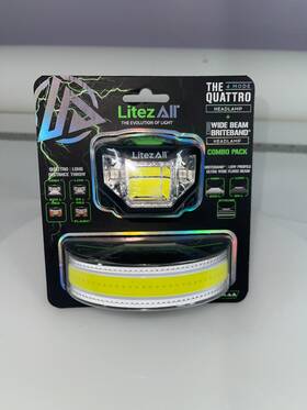 Litezall 811446028653 Quattro And Briteband Headlamp Combo 4-mode Wide Beam New