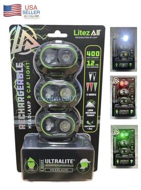 05bd02 Litezall / Promier 3 Led Headlamp Headlight Torch Work Light Head Band Lamp Rechargeable