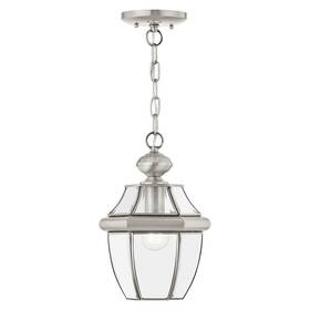 2152-91 Livex Lighting Monterey 1-light Outdoor Hanging Lantern Brushed Nickel
