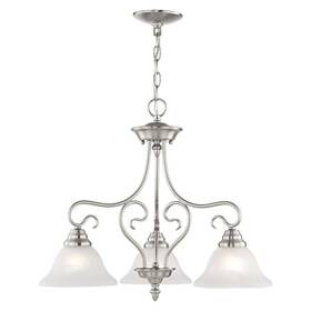 6133-91 Livex Lighting Coronado 3 Light Brushed Nickel Hanging Lantern / Flus