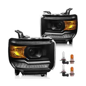 G-sr-1418-l-by Liwedfg Headlight Assembly With Led Drl Compatible Gmc Sierra 2014-2018 1500 2