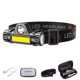 Lgk2 Longiko Rechargeable Led Headlamp - Powerful Head Flashlight Band Usb Re