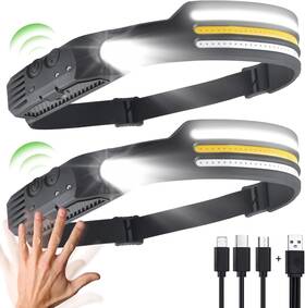 Longjunjunfashion 677259356860 Led Headlamp Rechargeable 2pcs 230 Wide Beam Adjustable Head Lamp With