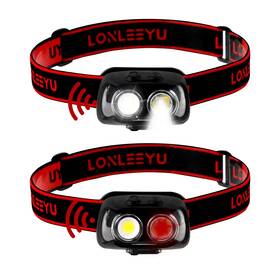Ks-d128 Lonleeyu Led Headlamp Rechargeable With Motion Sensor And Adjustable Brightnes