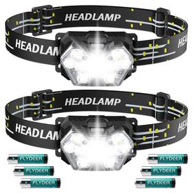 3aaa-hl Lsnisni 9 Led Headlamp 2 Pack 2000 Lumen Super Bright Head Lamp With 6 Modes Ipx5 W
