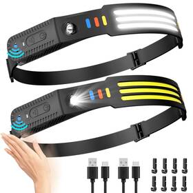 3led-wb-re-2p Lsnisni Headlamp Rechargeable 2pack 230 Wide Beam Head Lamp Led Flashlight Wit