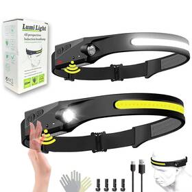 Lumi Light 915322053235 Led Headlamp Rechargeable Head Band 230 Wide Beam With Motion Sensor F