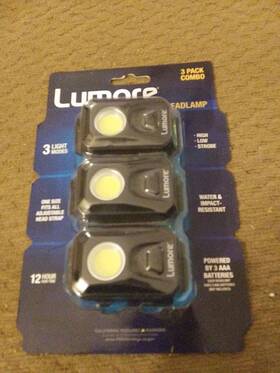 3005046 Lumore 150 Lumen Headlamps Incredibly Bright 3-pack Of Powered By
