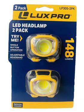 Lp305-2pm Lux.pro 812436013055 Luxpro Led Headlamp 2 Pack Adjustable Headband 148 Lumens