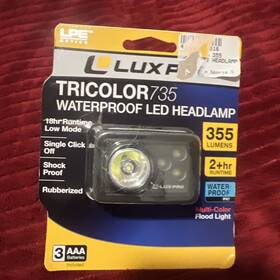 Lux.pro 812436017350 New Luxpro Tricolor 735 Led Headlamp 355 Lumens 2 Hours Waterproof