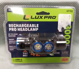 Xp782 Lux.pro 812436017824 3000 Lumens Rechargeable Headlamp Light New