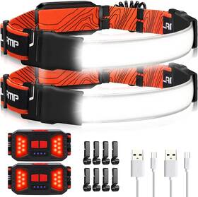 Luxallus 313053066009 Led Headlamp 2pack 1000lm 230 Wide-beam Rechargeable Para Casco Running Camping