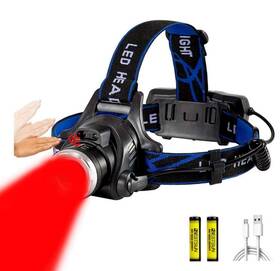 Luxnovaq 755356502776 Rechargeable Red Light Headlamp Motion Sensor Super Bright With