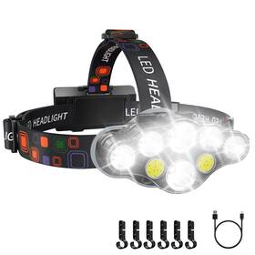 Mafseut 740501244120 Rechargeable Headlamp 8 Led 18000 High Lumen Bright With Red Light