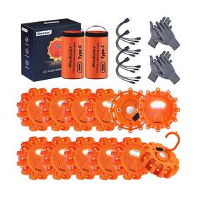 Markstor 751717713423 Led Road Flares 12 Pack Roadside Emergency Car Kit Usb Rechargeabl... Fast Ship