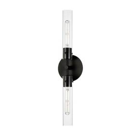 Maxim 26370clbk Lighting Equilibrium 2-light Wall Sconce Black Steel Finish Clear G