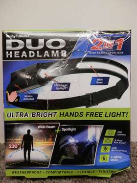 Maxx Blast 735541133237 Duo Headlamp 2 In 1 Wide Beam /spotlight Ultra Bright Hands Free