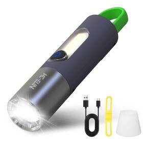 Mc-elin 744173673295 Rechargeable Flashlight Usb C High Lumens Zoomable Small Led 4 Mod