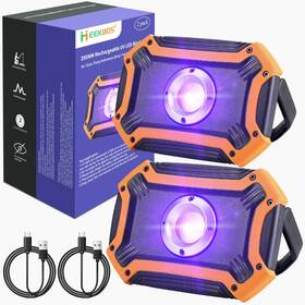 Plw-002 Meekbos 2 Pack Rechargeable Black Light 395nm Battery Operated Uv Lights Port