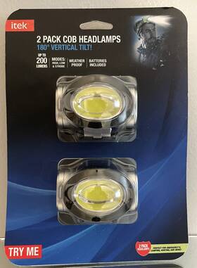 Cob-hl-200 Mega-light Headlamps 200 Lumens 2pk Weather Proof