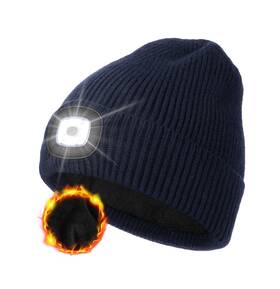 Hwl2309-4 Melasa Winter Fleece Lined Led Beanie Usb Rechargeable Hand Free W... Fast Ship