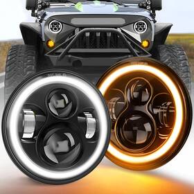 J003t-dd-2pcs-mgl Mgllight 7 Inch Led Headlights Round Halo Turn Signal Dot Approved Jk