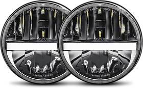 J004a-2pcs-ghy Mgllight 7 Inch Led Headlight Round Dot Approved Classic Headlights Compatible Wit