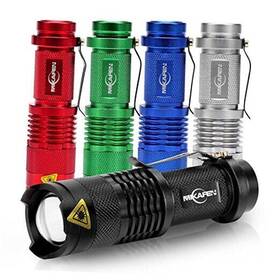 Dz256 Mikafen 5pack Flashlights Mini Led Flashlight 300lm 3 Modes Light - Low 5 Colors