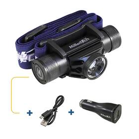 Mt-556 Millertech #556 - High Power Rechargeable Cree Led Headlamp 750 Lumens Usb-c Charging Ipx6