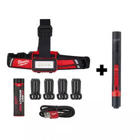 Milwaukee 313097767733 600 Lumens Led Redlithium Usb Low-profile Hard Hat Headlamp With 100 Pen