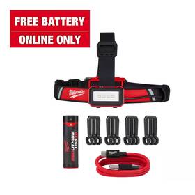 Milwaukee 445018891845 Hard Hat Headlamp Light 600 Lumens Led Usb Rechargeable Low Profile