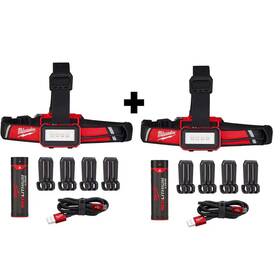 Milwaukee 445036919941 Hard Hat Headlamp 600 Lumens Led Usb Rechargeable Low-profile 2-pack