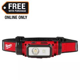 Milwaukee 445042587516 600 Lumens Led Redlithium Hard Hat Headlamp