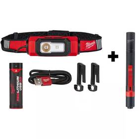 Milwaukee 445051477440 600 Lumens Led Redlithium Usb 360-degree Visibility Hard Hat Headlamp With 100 L
