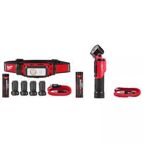 Milwaukee 726084856608 600 Lumens Led Redlithium Hard Hat Headlamp And 500 Pivoting Redlithi