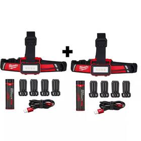 Milwaukee 744110357691 600 Lumens Led Redlithium Usb Low-profile Hard Hat Headlamp 2-pack