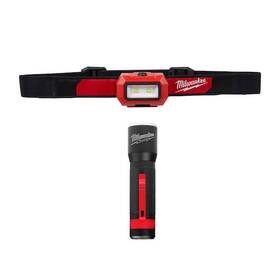 Milwaukee 888234562910 350 Lumens Led Headlamp With 325 Aluminum Flashlight