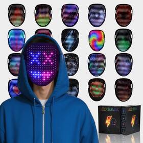 Miniluxis 762849607665 Led Gesture Sensing Light-up Mask Usb-c Rechargeable 50 Patterns Supe Miniluxis 762849607665 Led Gesture Sensing Light-up Mask Usb-c Rechargeable 50 Patterns Supe