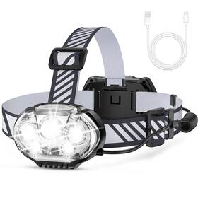 Mioisy 974528562736 Rechargeable Headlamp 20000 High Lumen Bright 5 Led Head Lamp With Re