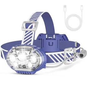 Mioisy 974528562910 Rechargeable Headlamp 20000 High Lumen Bright 5 Led Head Lamp With Red