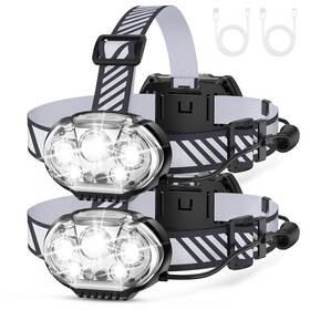 Mioisy 974528562934 Rechargeable Headlamp 20000 High Lumen 5 Led Head Lamp With Red White Light