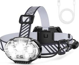 Hl-hl-c01 Mioisy Rechargeable Headlamp 20000 High Lumen Bright 5 Led Head Lamp With Red White Li